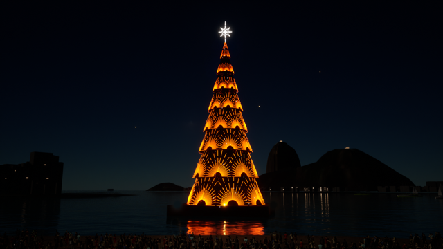 Rio se ilumina com a árvore da Enseada de Botafogo
